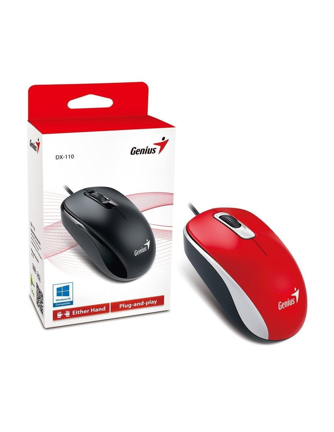 MOUSE USB GENIUS DX110 ROJO
