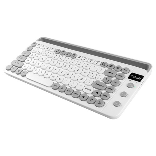 TECLADO WIRE/BT NOGA NKB-Q40 BLANCO TECLA REDO MUL