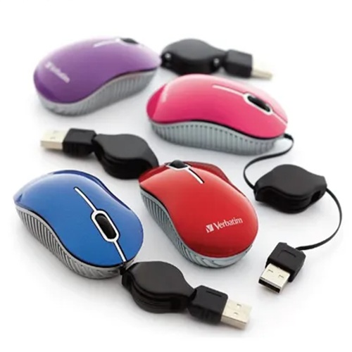 MOUSE USB RETRACTIL VERBATIM VARIOS COLORES