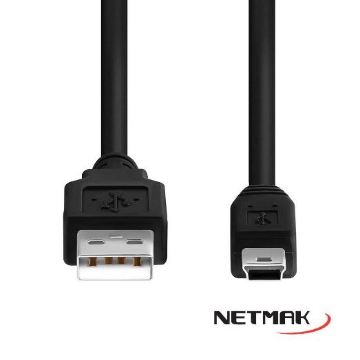 CABLE USB/MINI USB M/M 1.5MT NETMAK (5 PINES)